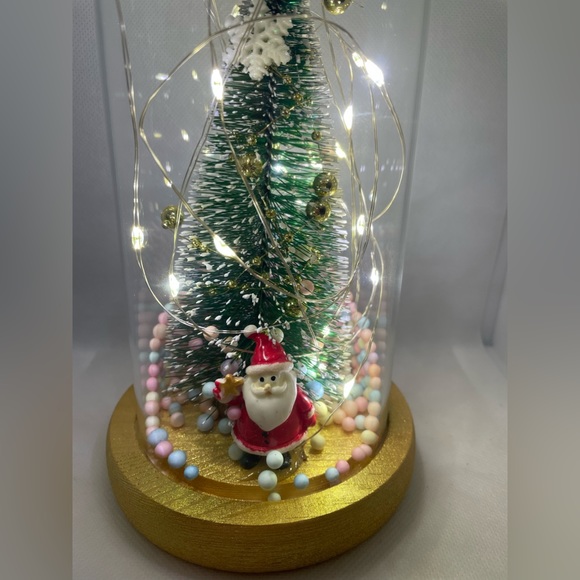 Christmas Tree Globe Lighted Battery Operated 8 Inch Holiday Santa Snowballs - Picture 9 of 17